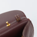 CARTIER Must Line Shoulder Bag Leather Bordeaux Gold Auth BA14172-12