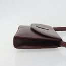 CARTIER Must Line Shoulder Bag Leather Bordeaux Gold Auth BA14172-3