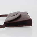 CARTIER Must Line Shoulder Bag Leather Bordeaux Gold Auth BA14172-4