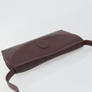 CARTIER Must Line Shoulder Bag Leather Bordeaux Gold Auth BA14172-6