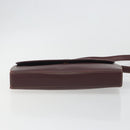 CARTIER Must Line Shoulder Bag Leather Bordeaux Gold Auth BA14172-5