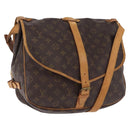 LOUIS VUITTON Monogram Saumur 35 Shoulder Bag M42254 LV Auth BA14173-1