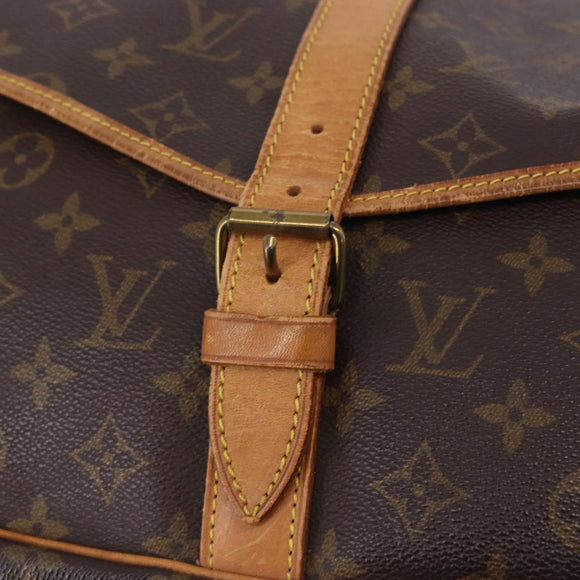 LOUIS VUITTON Monogram Saumur 35 Shoulder Bag M42254 LV Auth BA14173