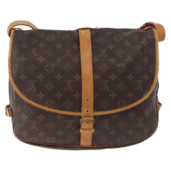 LOUIS VUITTON Monogram Saumur 35 Shoulder Bag M42254 LV Auth BA14173