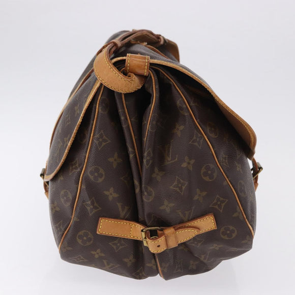 LOUIS VUITTON Monogram Saumur 35 Shoulder Bag M42254 LV Auth BA14173