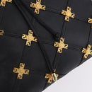 Gianni Versace Tote Bag Leather Black Gold Tone Auth BA14178V-17