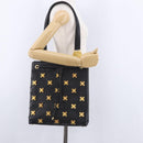 Gianni Versace Tote Bag Leather Black Gold Tone Auth BA14178V-22
