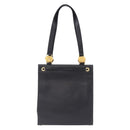 Gianni Versace Tote Bag Leather Black Gold Tone Auth BA14178V-2