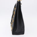 Gianni Versace Tote Bag Leather Black Gold Tone Auth BA14178V-3