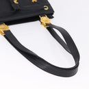 Gianni Versace Tote Bag Leather Black Gold Tone Auth BA14178V-7