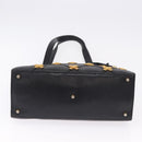Gianni Versace Tote Bag Leather Black Gold Tone Auth BA14178V-5
