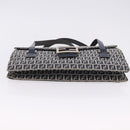 FENDI Zucchino Canvas Mamma Baguette Hand Bag Navy Silver Auth BA14179A-10