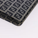 FENDI Zucchino Canvas Mamma Baguette Hand Bag Navy Silver Auth BA14179A-11