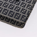 FENDI Zucchino Canvas Mamma Baguette Hand Bag Navy Silver Auth BA14179A-12