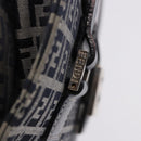 FENDI Zucchino Canvas Mamma Baguette Hand Bag Navy Silver Auth BA14179A-16