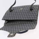 FENDI Zucchino Canvas Mamma Baguette Hand Bag Navy Silver Auth BA14179A-18