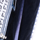 FENDI Zucchino Canvas Mamma Baguette Hand Bag Navy Silver Auth BA14179A-20