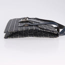 FENDI Zucchino Canvas Mamma Baguette Hand Bag Navy Silver Auth BA14179A-5