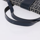 FENDI Zucchino Canvas Mamma Baguette Hand Bag Navy Silver Auth BA14179A-8
