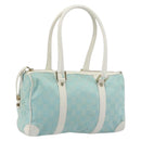 GUCCI GG Canvas Hand Bag Light Blue Gold 000 0851 Auth BA14180A-1