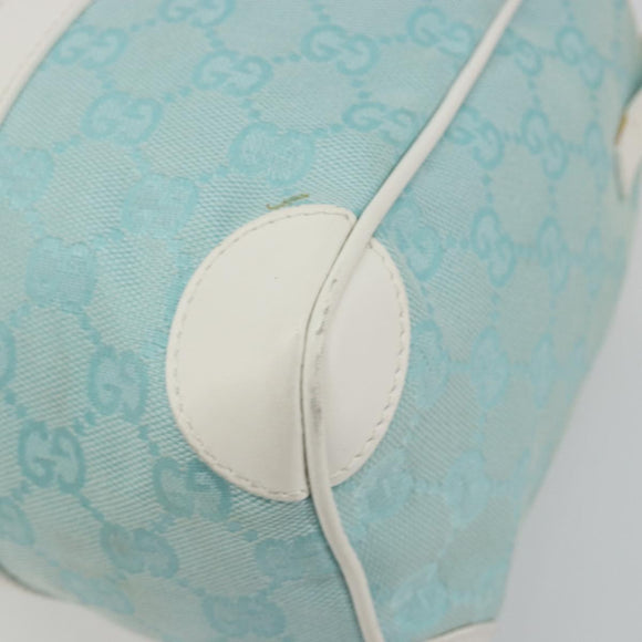 GUCCI GG Canvas Hand Bag Light Blue Gold 000 0851 Auth BA14180A
