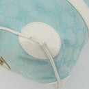 GUCCI GG Canvas Hand Bag Light Blue Gold 000 0851 Auth BA14180A-14
