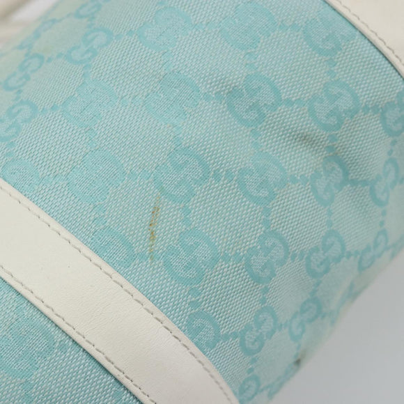 GUCCI GG Canvas Hand Bag Light Blue Gold 000 0851 Auth BA14180A