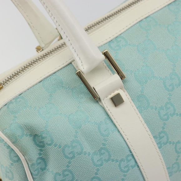 GUCCI GG Canvas Hand Bag Light Blue Gold 000 0851 Auth BA14180A