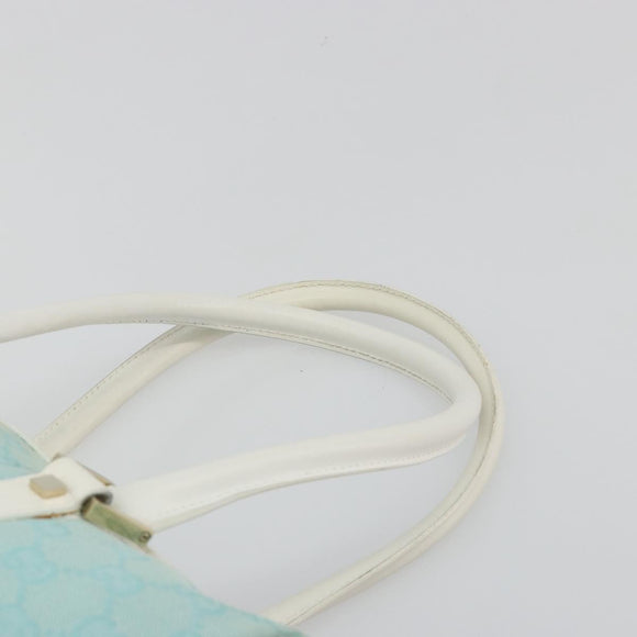 GUCCI GG Canvas Hand Bag Light Blue Gold 000 0851 Auth BA14180A