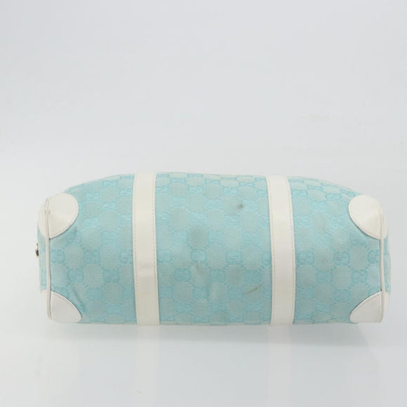 GUCCI GG Canvas Hand Bag Light Blue Gold 000 0851 Auth BA14180A