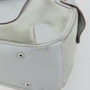 Salvatore Ferragamo Gancini Hand Bag Suede Light Blue Silver Auth BA14181-10