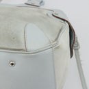 Salvatore Ferragamo Gancini Hand Bag Suede Light Blue Silver Auth BA14181-12