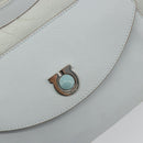 Salvatore Ferragamo Gancini Hand Bag Suede Light Blue Silver Auth BA14181-14