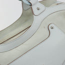 Salvatore Ferragamo Gancini Hand Bag Suede Light Blue Silver Auth BA14181-15