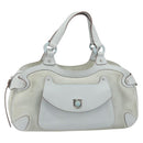 Salvatore Ferragamo Gancini Hand Bag Suede Light Blue Silver Auth BA14181-2