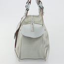 Salvatore Ferragamo Gancini Hand Bag Suede Light Blue Silver Auth BA14181-4