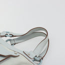 Salvatore Ferragamo Gancini Hand Bag Suede Light Blue Silver Auth BA14181-8