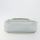 Salvatore Ferragamo Gancini Hand Bag Suede Light Blue Silver Auth BA14181-9