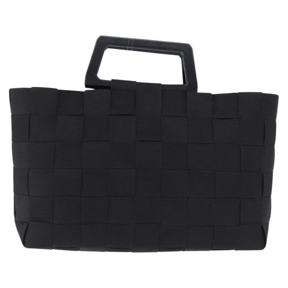 Salvatore Ferragamo Hand Bag Canvas Black Silver Auth BA14183