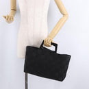 Salvatore Ferragamo Hand Bag Canvas Black Silver Auth BA14183-22
