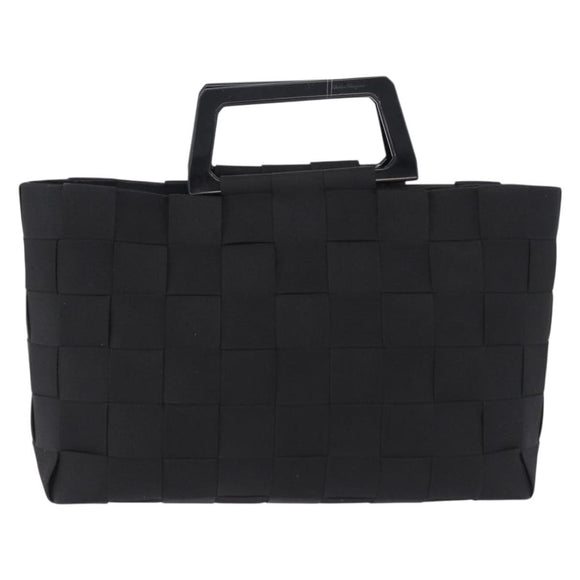 Salvatore Ferragamo Hand Bag Canvas Black Silver Auth BA14183