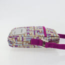FENDI Zucca Canvas Shoulder Bag Purple Silver Auth BA14184-3