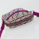 FENDI Zucca Canvas Shoulder Bag Purple Silver Auth BA14184-6