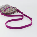 FENDI Zucca Canvas Shoulder Bag Purple Silver Auth BA14184-7