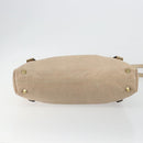 Chloe Victoria Hand Bag Leather 2way Beige Gold Auth BA14185A-11