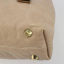Chloe Victoria Hand Bag Leather 2way Beige Gold Auth BA14185A-12