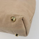 Chloe Victoria Hand Bag Leather 2way Beige Gold Auth BA14185A-14