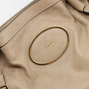 Chloe Victoria Hand Bag Leather 2way Beige Gold Auth BA14185A-16
