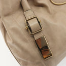 Chloe Victoria Hand Bag Leather 2way Beige Gold Auth BA14185A-17
