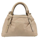 Chloe Victoria Hand Bag Leather 2way Beige Gold Auth BA14185A-3
